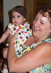 Simone getting her baby fix.